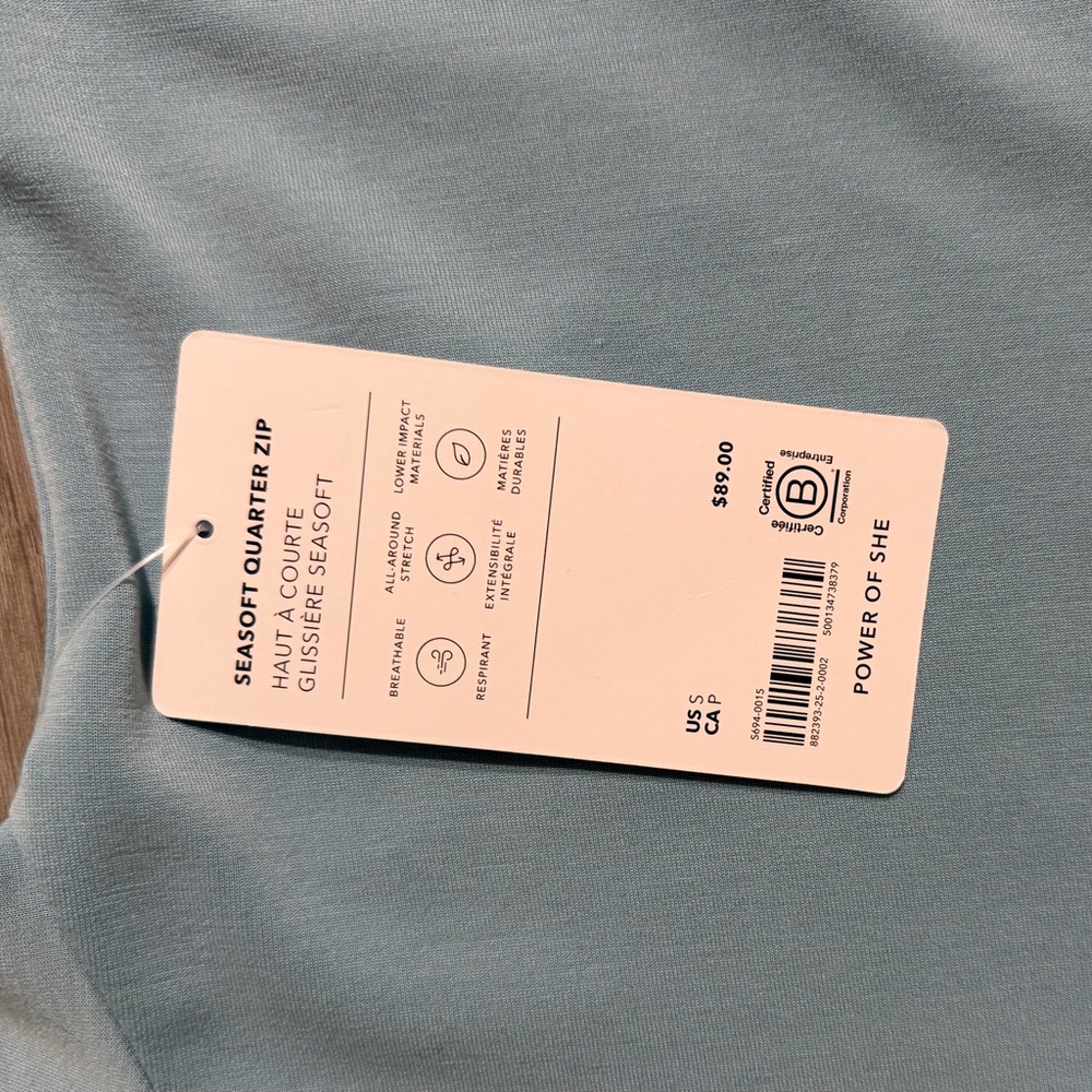 NWT Athleta Seasoft Quarter Zip Pullover - Picture 4 of 4